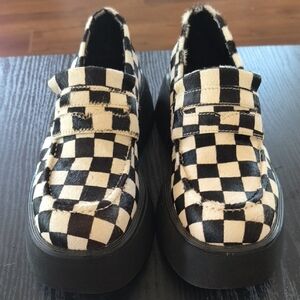 Steve Madden Black and White Checkered Loafers